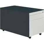 Schubladencontainer m.Rollen, 520×800, 1 Schub, 1 Hängereg., anthrazit/lichtgrau