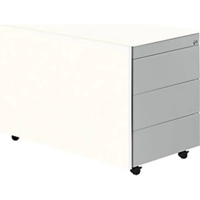 image-22715.webp Schubladencontainer mit Rollen, 570×800, Stahlpl., 3 Schubl. weiß/alu – Image 1