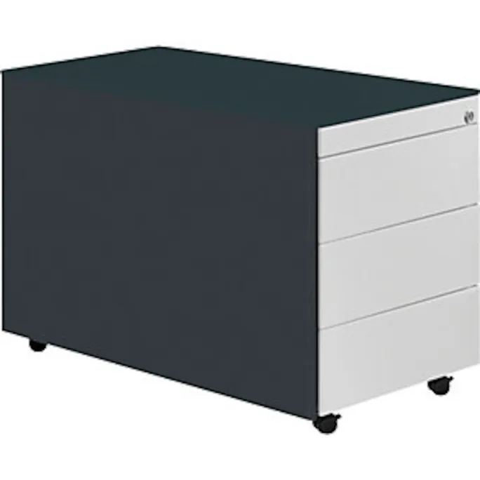 image-22724.webp Schüberollcontainer, 570x800mm, Stahlpl., 3 Schübe, anthrazitlichtgrau – Image 1