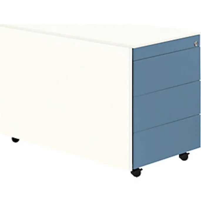 image-22743.webp Schubladencontainer mit Rollen, 570x800mm, Stahlplatte, 3xSchublade, weiß/blau – Image 1