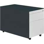 Schubladencontainer m.Rollen, 570×800, 1 Schub, 1 Hängereg., anthrazit/lichtgrau