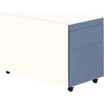 Schubladencontainer mit Rollen, 570×800, 1 Materials., 1 Hängereg., weiß/blau