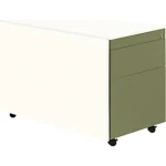 Schubladencontainer mit Rollen, 570×800, 1 Materials., 1 Hängereg., weiß/grün