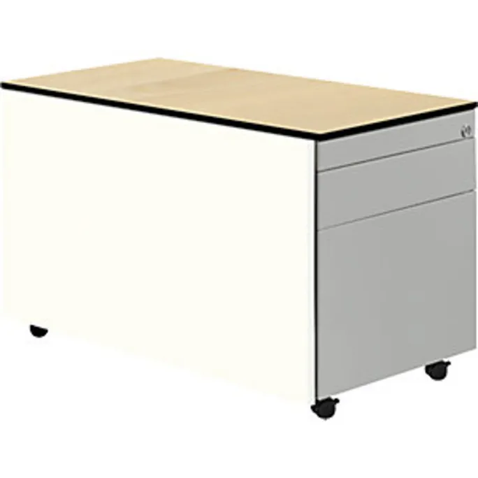 image-22787.webp Schubladencontainer m.Rollen, 523×800, 1 Materialsch., 1 Hängereg,weiß/alu/Ahorn – Image 1