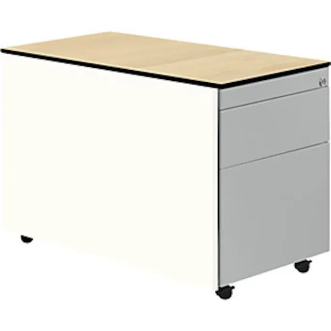 image-22793.webp Schubladencontainer m.Rollen, 573×800, 1 Materials., 1 Hängereg, weiß/alu/Ahorn – Image 1