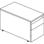 Schubladencontainer mit Rollen, 573×800, 1 Materialschub, 1 Hängereg, weiß/alu – Image 2