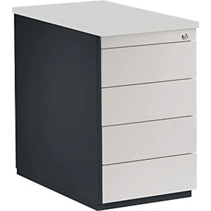 image-22813.webp Schubladencontainer, 720×800, 4 Schubladen, anthrazit/lichtgrau – Image 1