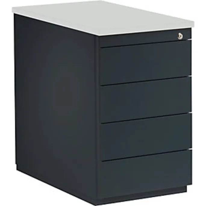image-22817.webp Schubladencontainer, 720×800, 4 Schubladen, anthrazit/ lichtgrau – Image 1