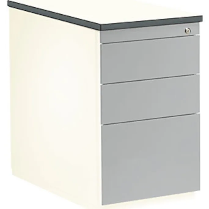 image-22845.webp Schubladencontainer, 720×800 mm, 2 Materialschübe, 1 Hängereg., weiß/alu – Image 1