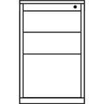 Schubladencontainer, 720×800, 2 Materialschübe, 1 Hängereg., alu/gelbgrün/weiß – Image 4