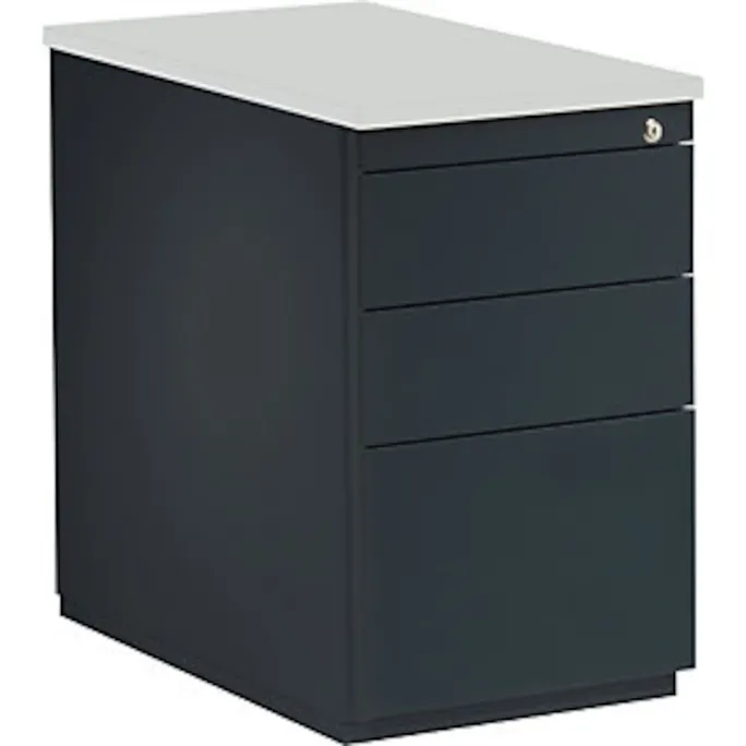 image-22861.webp Schubladencontainer, 720×800, 2 Schübe, 1 Hängereg., anthrazit/lichtgrau – Image 1