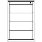 Schubladencontainer, HxT 708×800 mm, 4 Schubladen, reinweiß/weißaluminium/weiß – Image 3