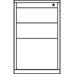 Schubladencontainer, 708×800 mm, 2 Materialschübe, 1 Hängereg., weiß/alu – Image 3