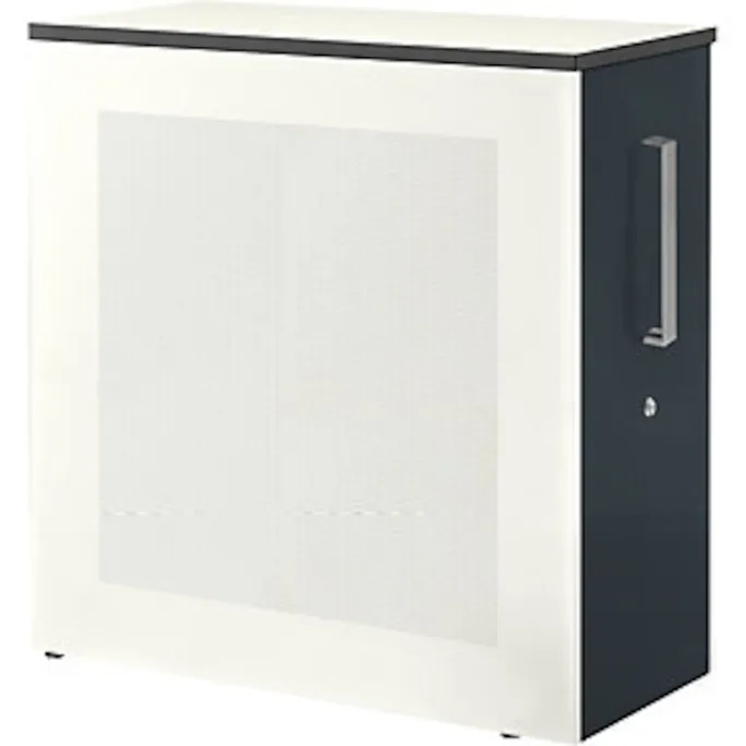 image-22899.webp Hochauszugschrank, Thekenelement rechts stehend, H 1025 mm, weiß/anthrazitgrau – Image 1