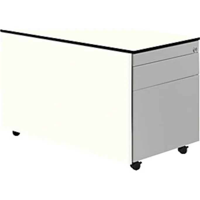 image-22960.webp Schubladencontainer mit Rollen, 523×800, 1 Materialschub, 1 Hängereg, weiß/alu – Image 1