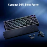 ASUS ROG Azoth 96 HE Kabellose Analoge Gaming Tastatur – Hot-Swap ROG HFX V2 Magnetic Switches, USB-C, 2.4Ghz, Bluetooth, 8000 Hz Abtastrate, OLED Touchscreen – Image 3