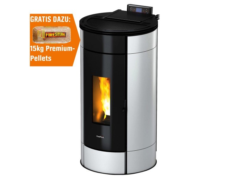 image-35.jpeg Freepoint Pelletofen Globe Stahl Weiß 10,5 kW mit Automatik – Image 1