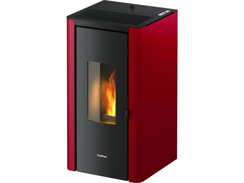 image-42.jpeg Freepoint Pelletofen Indi Stahl Bordeaux 7 kW mit Automatik – Image 1