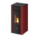 Freepoint Pelletofen Amaranto Stahl Bordeaux 8,5 kW mit Automatik
