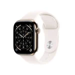 Apple Watch Series 11 GPS + Cellular 42mm Gold Titanium Gehäuse mit Sport Band (light blush) – S/M