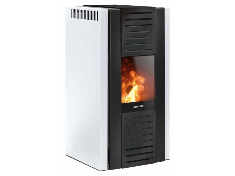 image-94.jpeg Justus Pelletofen Sirkos 2.0 Stahl Seidenweiß 6 kW mit Automatik – Image 1