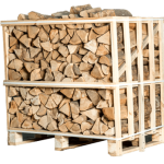 Halbpalette Kaminholz Esche kammergetrocknet – Holzscheite 25 cm – 1,02 m³ – hohe Heizleistung