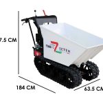 Raupendumper Seven Italy T500HD GX-E – Hydraulische Dumper-Mulde – Tragfähigkeit 500 kg