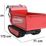 Raupendumper BLUE BIRD Transporter 500 H – Ausziehbare Mulde mit 500 kg Tragfähigkeit
